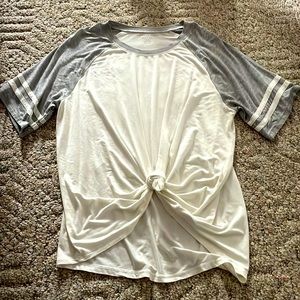 American Eagle soft and sexy tee, grey and white, size large